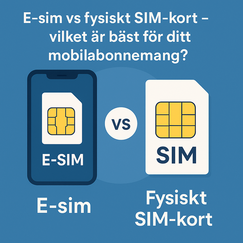 E-sim vs fysiskt simkort – vilket är bäst för ditt mobilabonnemang?