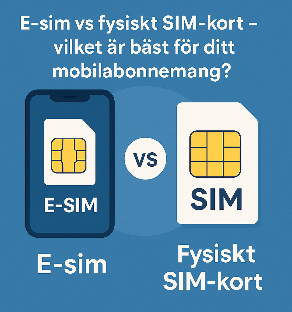 E-sim vs fysiskt simkort – vilket är bäst för ditt mobilabonnemang?